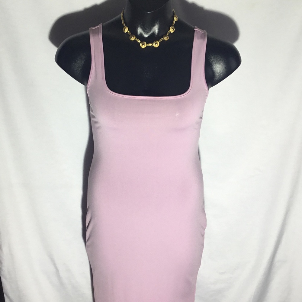 Shein Women’s Square-Neck Bodycon Dress in Light Pink